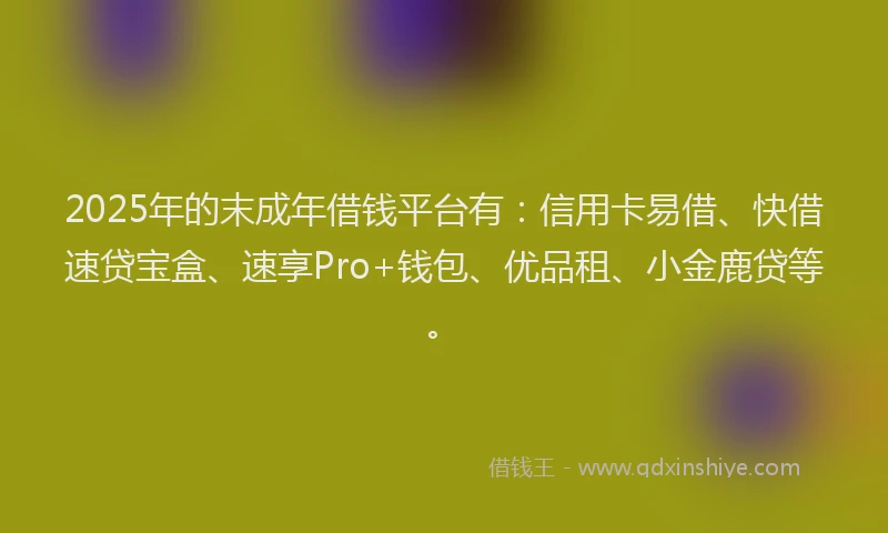 2025年的末成年借钱平台有：信用卡易借、快借速贷宝盒、速享Pro+钱包、优品租、小金鹿贷等。