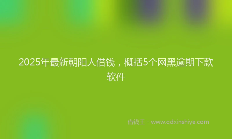 2025年最新朝阳人借钱，概括5个网黑逾期下款软件