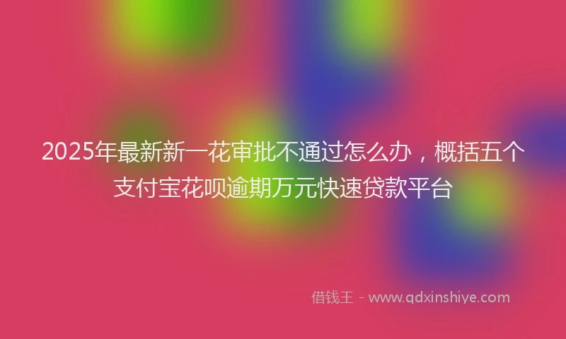 2025年最新新一花审批不通过怎么办，概括五个支付宝花呗逾期万元快速贷款平台