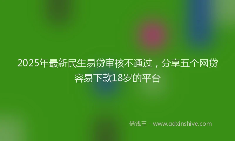 2025年最新民生易贷审核不通过，分享五个网贷容易下款18岁的平台