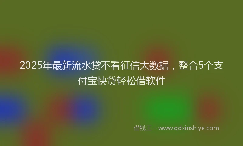 2025年最新流水贷不看征信大数据，整合5个支付宝快贷轻松借软件