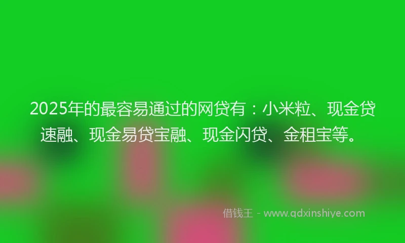 2025年的最容易通过的网贷有：小米粒、现金贷速融、现金易贷宝融、现金闪贷、金租宝等。