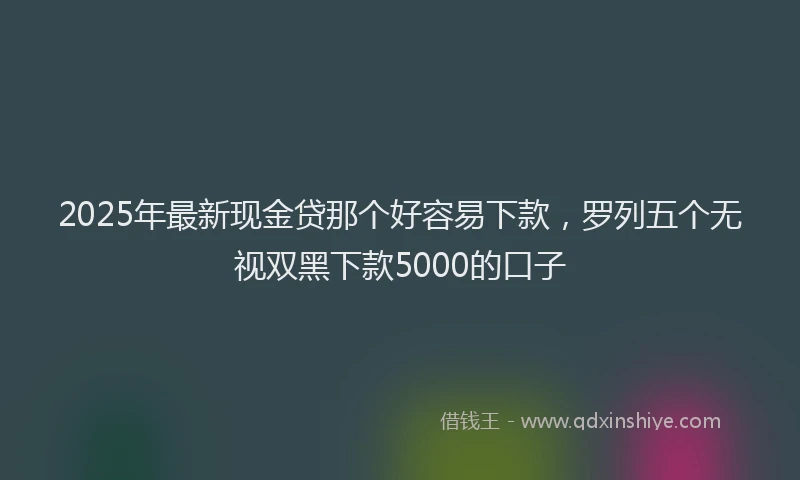 2025年最新现金贷那个好容易下款，罗列五个无视双黑下款5000的口子