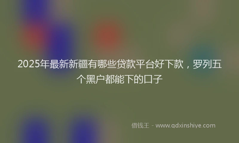 2025年最新新疆有哪些贷款平台好下款，罗列五个黑户都能下的口子