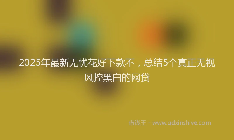 2025年最新无忧花好下款不，总结5个真正无视风控黑白的网贷