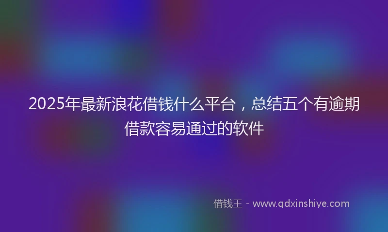 2025年最新浪花借钱什么平台，总结五个有逾期借款容易通过的软件