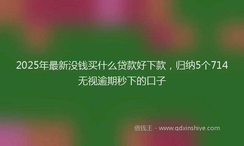 2025年最新没钱买什么贷款好下款，归纳5个714无视逾期秒下的口子