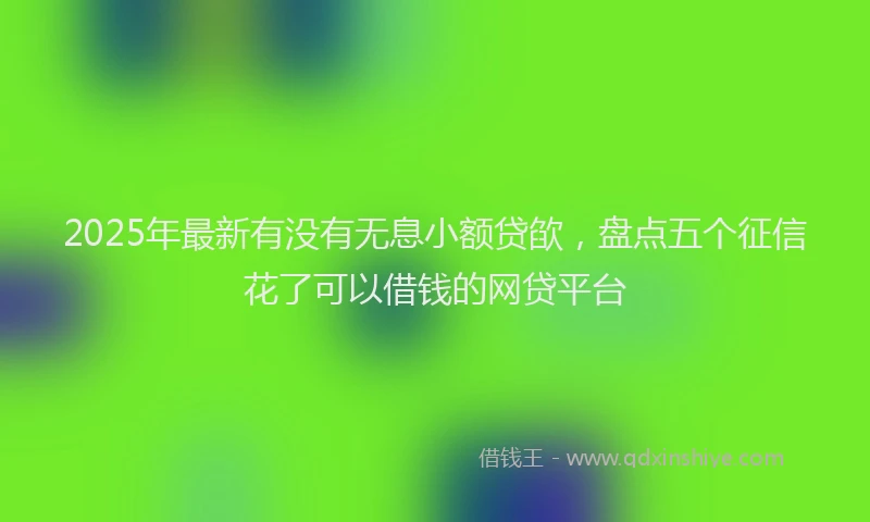 2025年最新有没有无息小额贷欿，盘点五个征信花了可以借钱的网贷平台