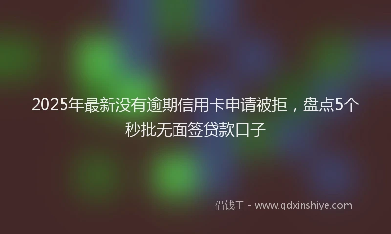 2025年最新没有逾期信用卡申请被拒，盘点5个秒批无面签贷款口子