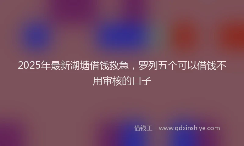 2025年最新湖塘借钱救急，罗列五个可以借钱不用审核的口子