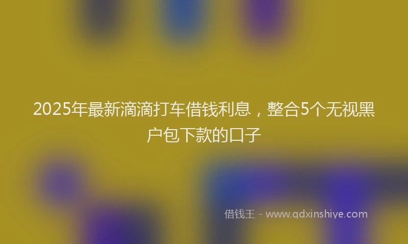 2025年最新滴滴打车借钱利息，整合5个无视黑户包下款的口子