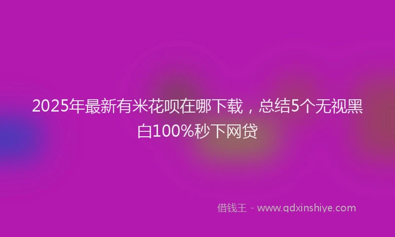 2025年最新有米花呗在哪下载，总结5个无视黑白100%秒下网贷