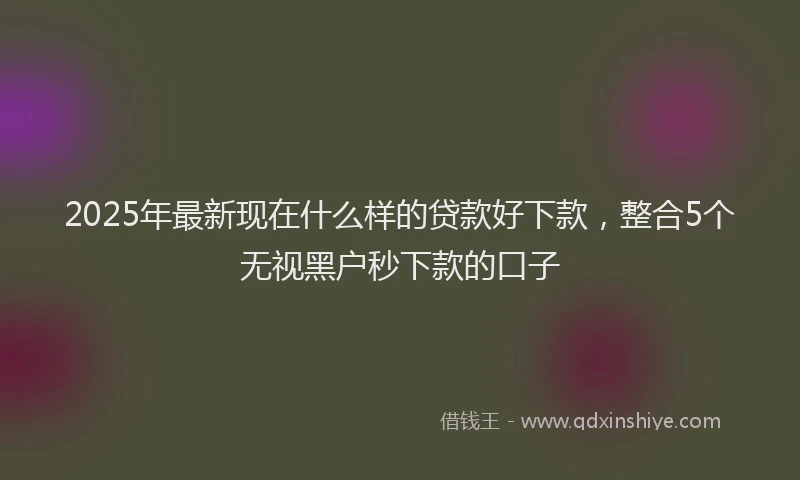 2025年最新现在什么样的贷款好下款，整合5个无视黑户秒下款的口子