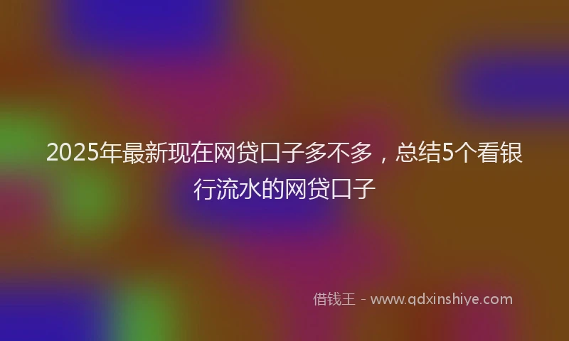 2025年最新现在网贷口子多不多，总结5个看银行流水的网贷口子