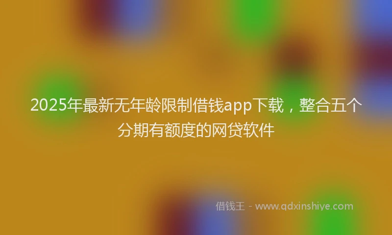 2025年最新无年龄限制借钱app下载，整合五个分期有额度的网贷软件