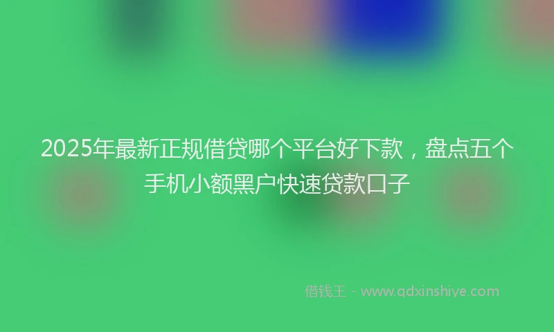 2025年最新正规借贷哪个平台好下款，盘点五个手机小额黑户快速贷款口子