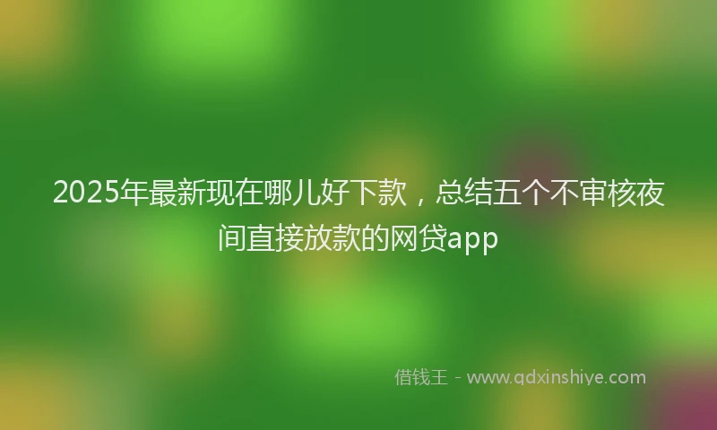 2025年最新现在哪儿好下款，总结五个不审核夜间直接放款的网贷app