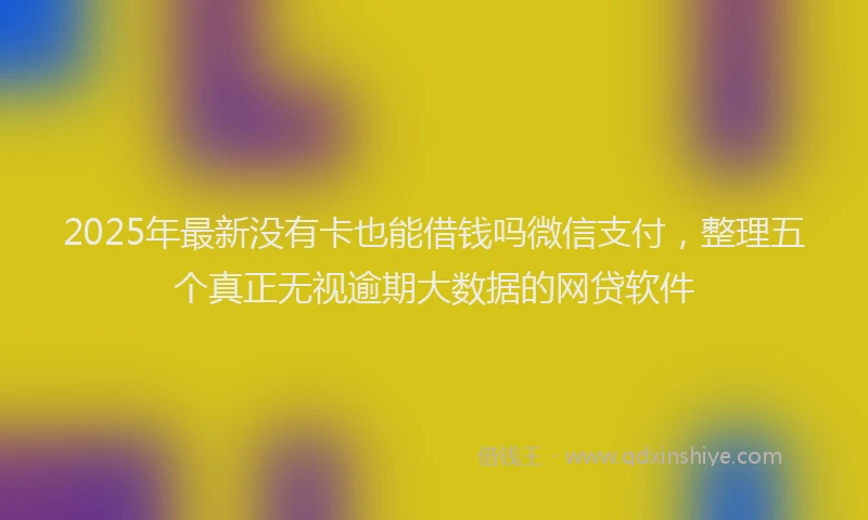 2025年最新没有卡也能借钱吗微信支付，整理五个真正无视逾期大数据的网贷软件