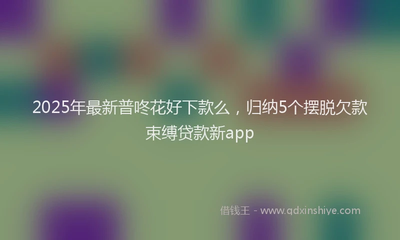 2025年最新普咚花好下款么，归纳5个摆脱欠款束缚贷款新app