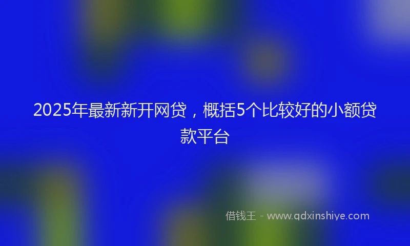 2025年最新新开网贷，概括5个比较好的小额贷款平台