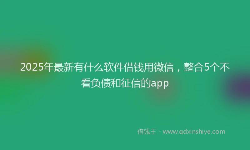 2025年最新有什么软件借钱用微信，整合5个不看负债和征信的app
