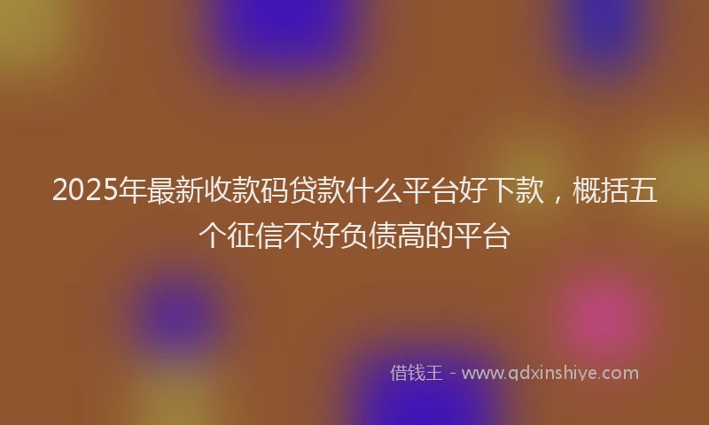 2025年最新收款码贷款什么平台好下款，概括五个征信不好负债高的平台
