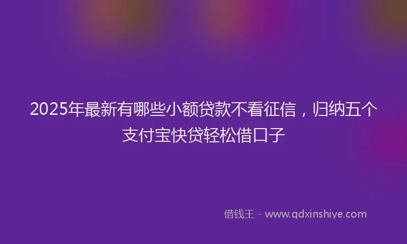 2025年最新有哪些小额贷款不看征信，归纳五个支付宝快贷轻松借口子