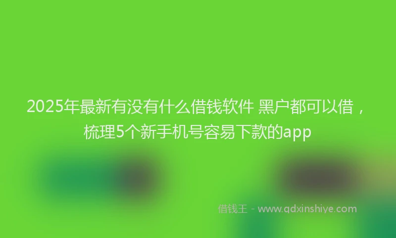 2025年最新有没有什么借钱软件 黑户都可以借，梳理5个新手机号容易下款的app