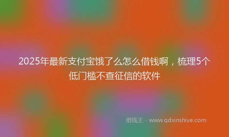 2025年最新支付宝饿了么怎么借钱啊，梳理5个低门槛不查征信的软件