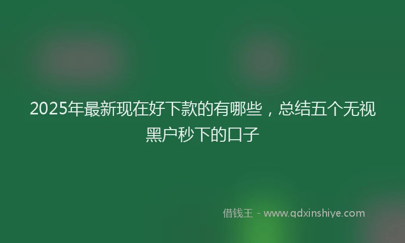 2025年最新现在好下款的有哪些，总结五个无视黑户秒下的口子