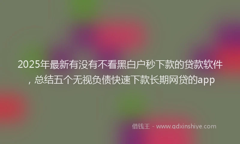 2025年最新有没有不看黑白户秒下款的贷款软件，总结五个无视负债快速下款长期网贷的app