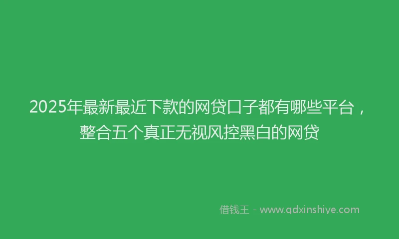 2025年最新最近下款的网贷口子都有哪些平台，整合五个真正无视风控黑白的网贷