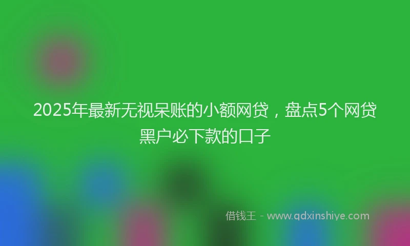 2025年最新无视呆账的小额网贷，盘点5个网贷黑户必下款的口子