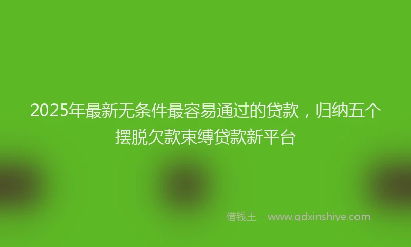 2025年最新无条件最容易通过的贷款，归纳五个摆脱欠款束缚贷款新平台