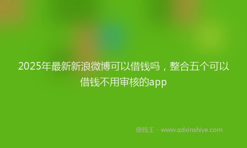 2025年最新新浪微博可以借钱吗，整合五个可以借钱不用审核的app