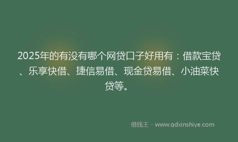 2025年的有没有哪个网贷口子好用有：借款宝贷、乐享快借、捷信易借、现金贷易借、小油菜快贷等。