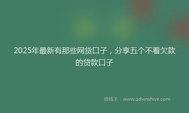 2025年最新有那些网货口子，分享五个不看欠款的贷款口子