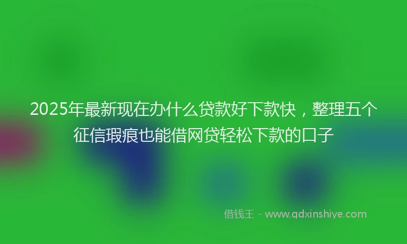 2025年最新现在办什么贷款好下款快，整理五个征信瑕疵也能借网贷轻松下款的口子