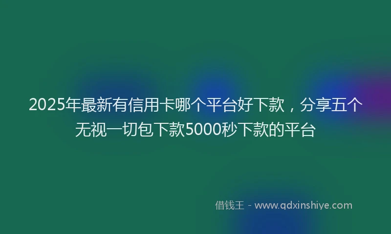 2025年最新有信用卡哪个平台好下款，分享五个无视一切包下款5000秒下款的平台