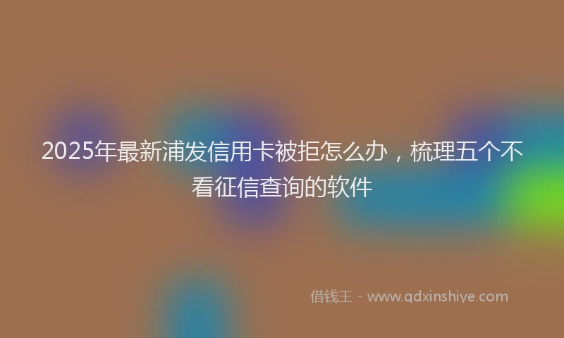 2025年最新浦发信用卡被拒怎么办，梳理五个不看征信查询的软件