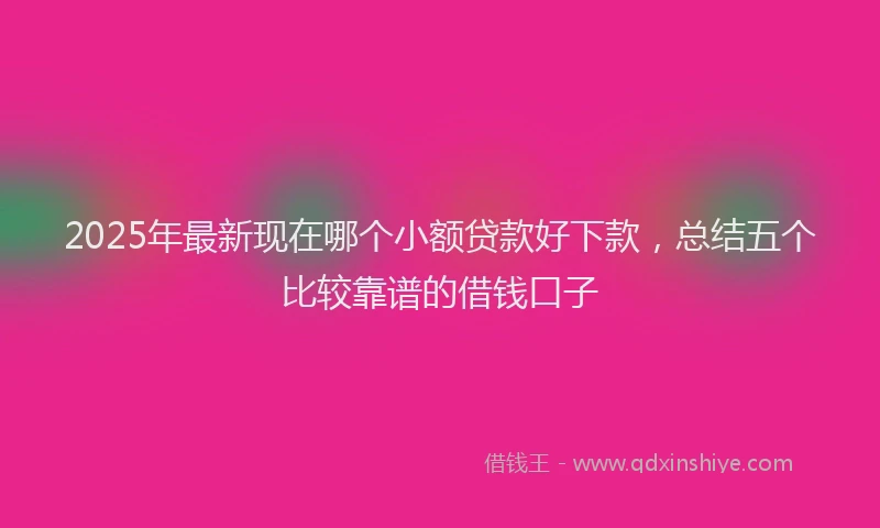 2025年最新现在哪个小额贷款好下款，总结五个比较靠谱的借钱口子