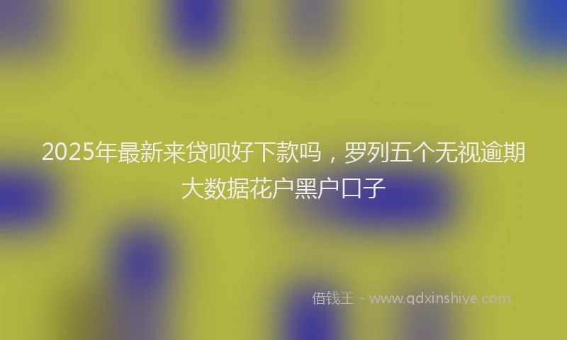 2025年最新来贷呗好下款吗，罗列五个无视逾期大数据花户黑户口子