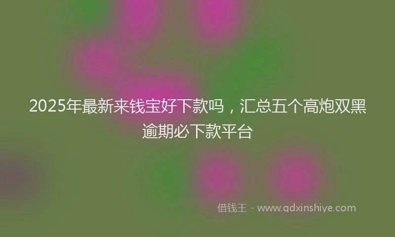 2025年最新来钱宝好下款吗，汇总五个高炮双黑逾期必下款平台