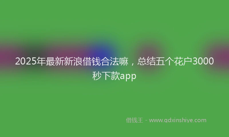2025年最新新浪借钱合法嘛，总结五个花户3000秒下款app