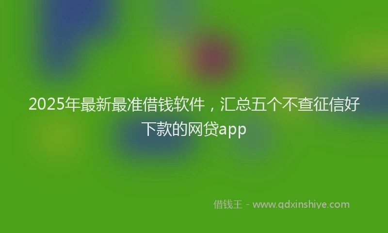 2025年最新最准借钱软件，汇总五个不查征信好下款的网贷app