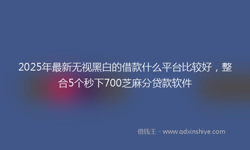2025年最新无视黑白的借款什么平台比较好，整合5个秒下700芝麻分贷款软件