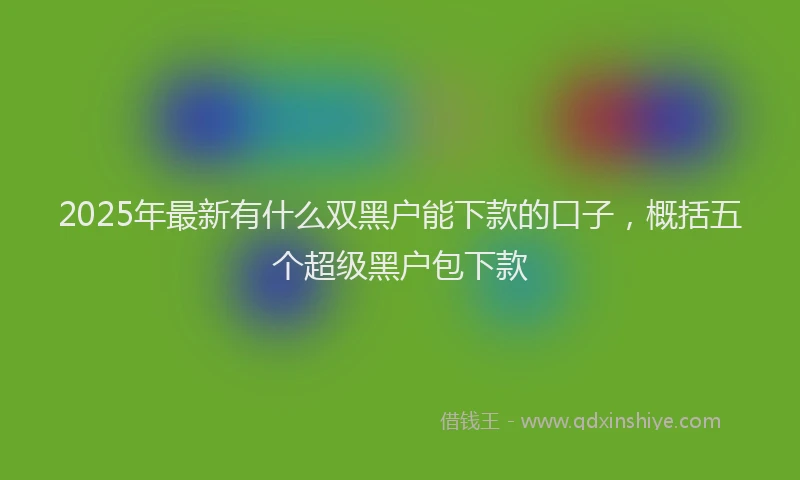 2025年最新有什么双黑户能下款的口子，概括五个超级黑户包下款