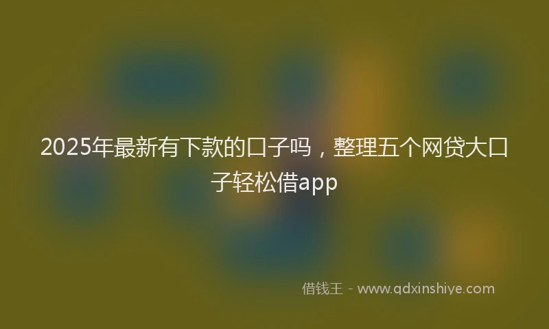 2025年最新有下款的口子吗，整理五个网贷大口子轻松借app
