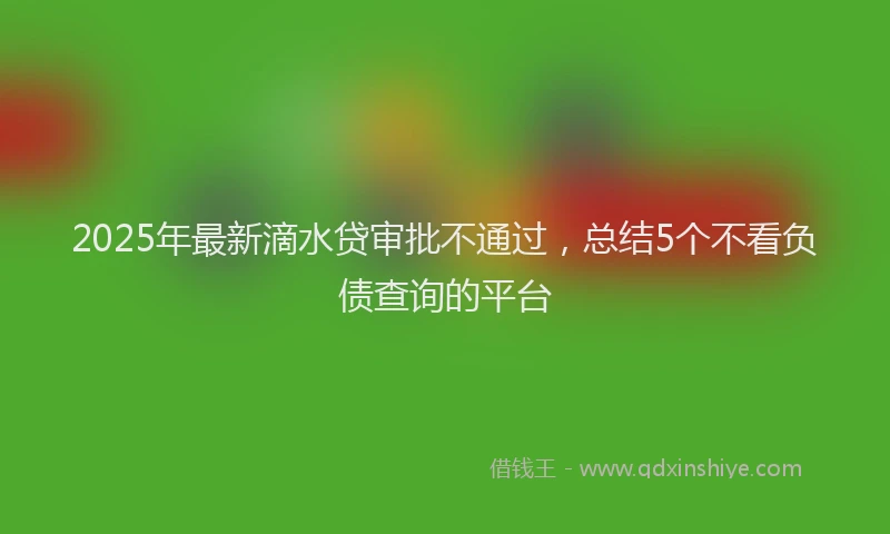 2025年最新滴水贷审批不通过，总结5个不看负债查询的平台