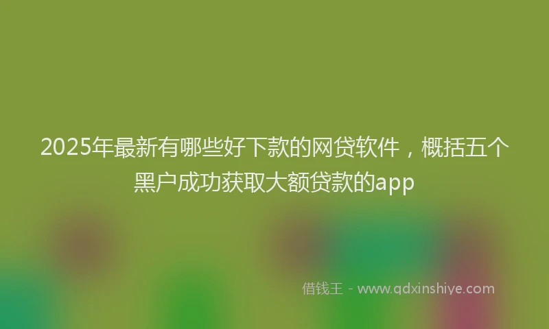 2025年最新有哪些好下款的网贷软件，概括五个黑户成功获取大额贷款的app